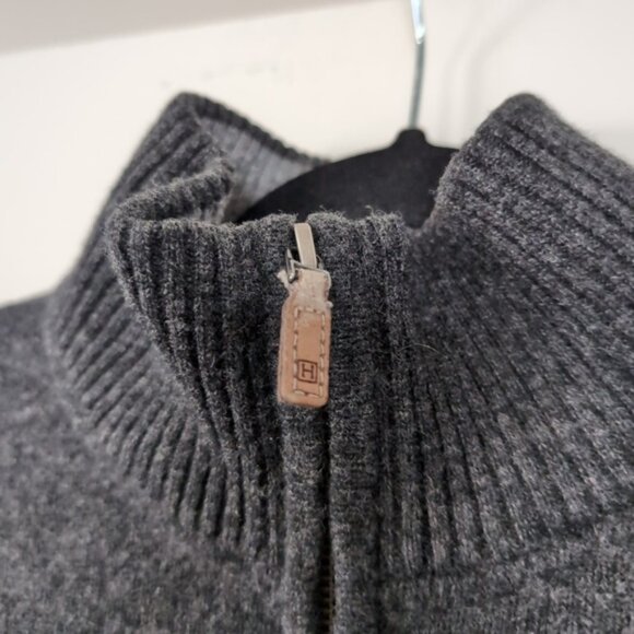 Hackett London Lambswool Preppy Old Money Half Zip Charcoal Jumper Sweater L - Picture 4 of 8